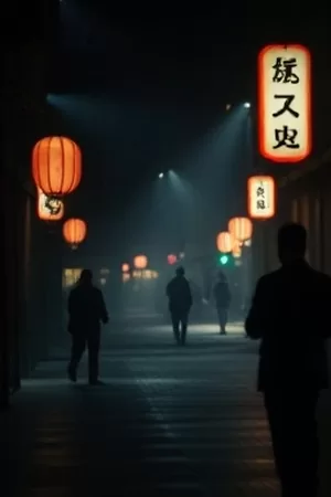 《三个人的晚餐》竖版海报，长餐桌上的三副餐具