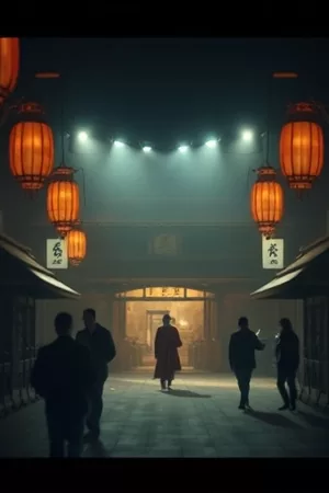 《银色渡口》竖版海报，晨雾中的木质渡口与一艘小船